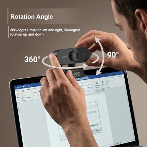 Image of iVOOMi Full HD 1080P 30 FPS Webcam for PC, Auto-Light Balance, 5P FHD Lense, 2.0MP CMOS Sensor, Meetings and Streaming, Auto-Exposure, Built-in Mic for Microsoft Teams, Google Meet, Zoom and More