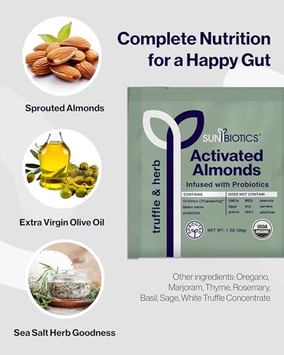 Image of Sunbiotics Activated Organic Sprouted Almonds - Truffle & Herb, Pack of 3
