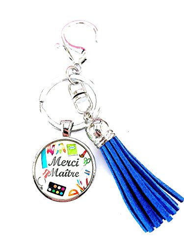 Kiddybo Porte clés bijou idée cadeau remerciements cadeau fin d'année scolaire professeurs, enseignants, maitres, ATSEM, Merci maitresse, anniversaire, noël (Merci maître)