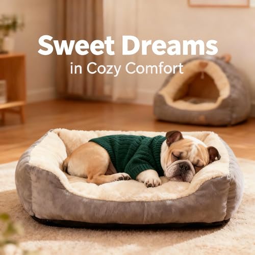 Image of Small /Medium Dog Sweater, Warm Dog Winter Coat w /Sleeves, Comfortable High Neck Premium Dog Clothes for Bulldog-Best for Holidays, Daily Walks L Green