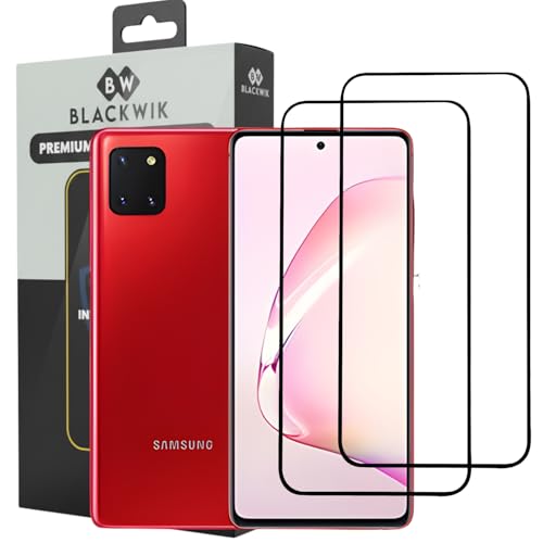 Image of Blackwik Tempered Glass Screen Protector for Samsung Galaxy M51 / A71 / M62 / F62 / Note 10 Lite / A81 / A91 with Edge-To-Edge Protector Coverage | Easy Installation Kit (Black) (Pack Of 2)