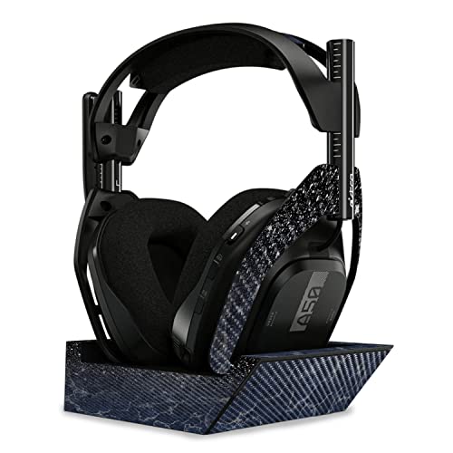 Image of MightySkins Carbon Fiber Skin Compatible with Astro A50 Wireless Headphones + Base Station (Gen 4) - Dark Shimmer Marble | Protective, Durable Textured Carbon Fiber Finish | Easy to Apply