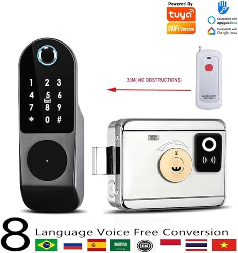 Serrure connectée Wi-Fi sans clé avec code d'accès numérique et application Tuya - 4