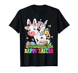 Cute Bunny Riding Cow Easter