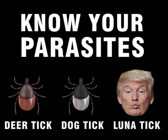 Know Your Parasite Lunatick - Funny Anti-Trump 18X24 inch 2-Sided Political Yard Sign with Stake, Black White