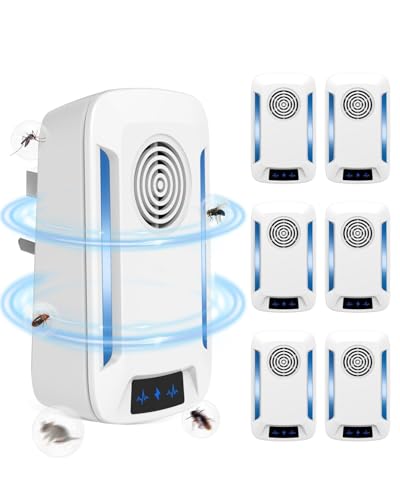 Wenleer Ultrasonic Pest Repeller Spider Repellent Plug In Electronic Powerful Mice Repellent Pest Control for Rodent Bugs Mosquito Mouse Roach Mice Safe for Humans and Pets White (6 Packs)