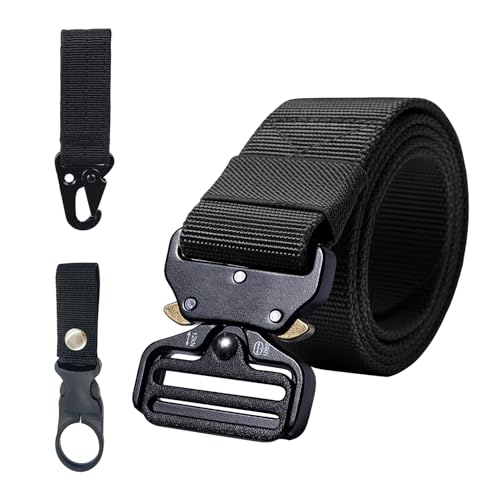 Contenuto del prodotto: riceverete 1 cintura tattica nera (131 x 3,8 cm), 1 fibbia nera per bottiglia d'acqua (14,5 x 2,5 cm) e 1 fibbia nera (12 x 2,5 cm). La quantità è sufficiente e la messa a punto è perfetta, il che è sufficiente per soddisfare le tue molteplici esigenze.