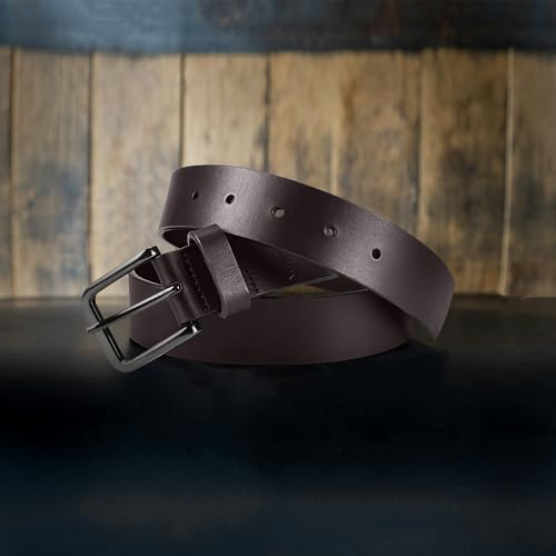 Image of Wrangler Men's Full Grain Genuine Leather 35mm Thick Casual Belt for Jeans, Pants