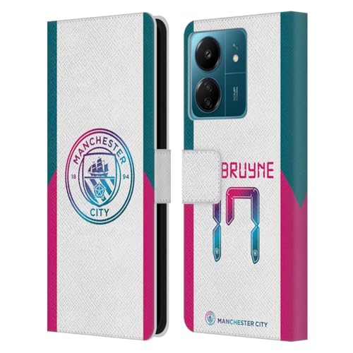 Head Case Designs Officially Licensed Manchester City Man City FC Kevin De Bruyne 2021/22 Players Away Kit Group 1 Leather Book Wallet Case Cover Compatible with Xiaomi Redmi 13C 4G