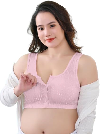 Women's Padded Nursing Bra | Front Open Easy Feeding Design | Wirefree Maternity Bra | Soft Breathable Modal Fabric | Full Support Bra for Pregnancy, Breastfeeding & Postpartum Pink-image-4