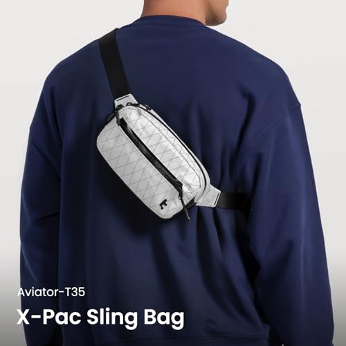 Image of tomtoc 1.5L X-Pac Sling Bag with RFID Blocking, Crossbody Bag Minimalist Chest Shoulder Pack for Men /Women, Water-resistant Lightweight Casual Funny Pack for Travel, Daily Commute