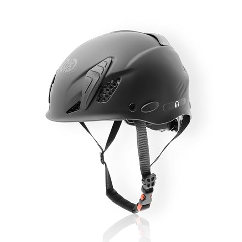 Kong. Mouse Sport   Casco de Escalada Compatible con Auriculares y Visera, Casco de Seguridad, CE EN 12492, 375 g, Talla única, Ajustable 52 64 cm, Color Negro Suave al Tacto