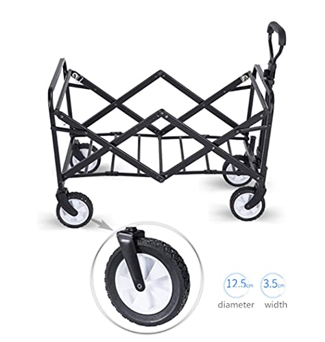 Carro plegable resistente con 4 ruedas, tela impermeable 600D, carrito para jardín y compras miniatura 3