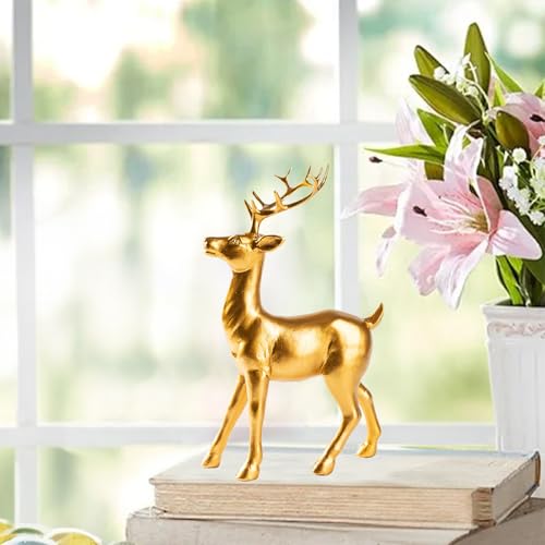 Sculpture de cerf décorative en résine rustique pour bureau et entrée - 7