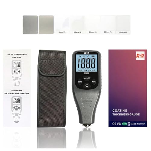 Paint Thickness Gauge, TC200 Gris Medidor de Espesor de Pintura para Automóviles 0.1um/0-1500 Micrones Medidor de Espesor de Película de Pintura FE/NFE con Manual en Ruso miniatura 7