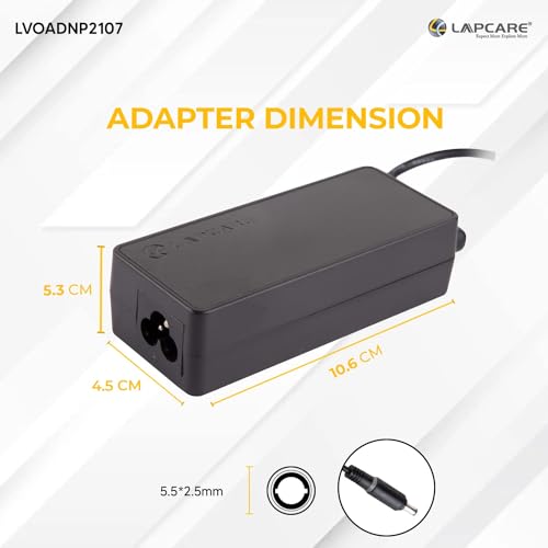 Image of Lapcare 20V 3.35A 65W Laptop Charger AC Adapter Power Supply Cord for Lenovo G570 B570 B575 G575 B470 IdeaPad N580 N585 Z580 Z585 N586 P400 P500 ADP-65KHB CPA-A065 PA-1650-56LC Series