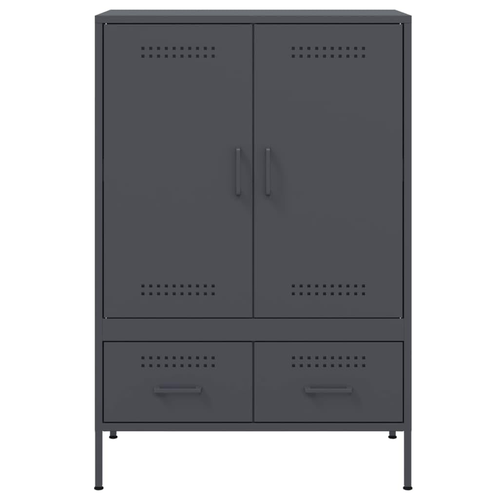 Armadietto alto, 68 x 39 x 101,5 cm, in acciaio, colore antracite