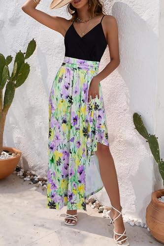 Image of Newshows Women's 2026 Lightweight Summer Wedding Guest Beach Vacation Casual V Neck Split Flowy Maxi Dress