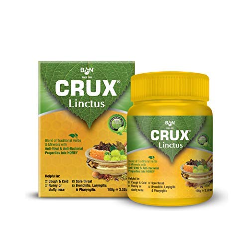 Crux Linctus (Chatan) 100g (Pack of 3) | Ayurvedic Natural Chawanprash for Dry Cough & Sore Throat Relief | Pure Blend of 5 Traditional Herbs with Honey | Cold, Runny, & Stuffy Nose Support