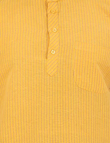 Image of LATEST CHIKAN Men's Cotton Regular Striped Short Kurta Half Sleeves - NP-SK-PNT