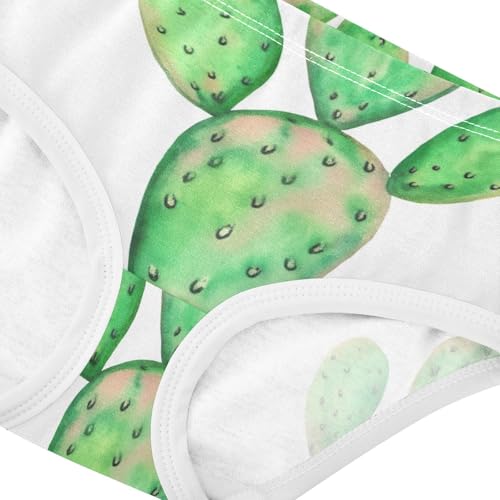 Girls Underwear Toddler 2t Cotton Little Girl Panties Flower Underpants Briefs Green Watercolor Cactus White4