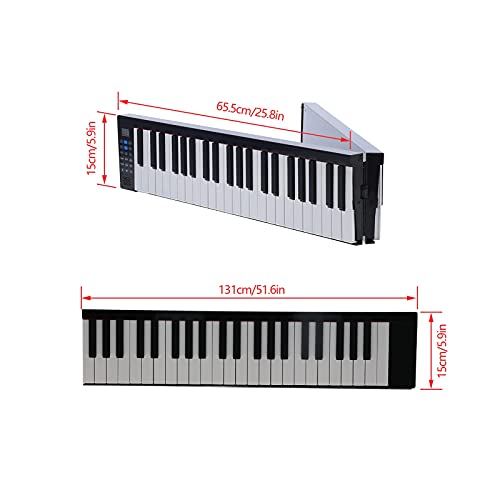 Piano pliant, taille pliée 65,5 cm Clavier piano électrique à 88 touches 129 tons 128 rythmes avec métronome d… - Les Beatles, Paul McCartney, John Lennon, RIngo Starr, George Harrison Piano pliant, taille pliée 65,5 cm Clavier piano électrique à 88 touches 129 tons 128 rythmes avec métronome d… – Image 3