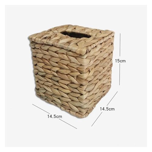 Boîte à mouchoirs en jacinthe d'eau tressée pour table basse rustique - 7