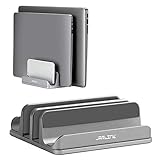 JARLINK Adjustable Vertical Laptop Stand, Desktop Stand Adjustable Laptop Holder with 2 Slots (up to 17.3 inches), Compatible with All MacBook Pro/Air/Microsoft Surface, Newly Designed, (Gray)