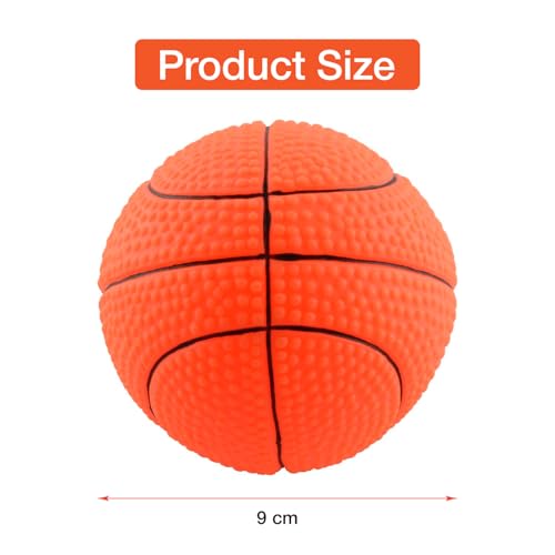 Image of Interactive Playing Ball for Dogs and Pets |Durable Natural chew Rubber Squeaky Basket Ball |Chewing and Funny Teeth Cleaning Toy for Dogs and Puppies (Orange)