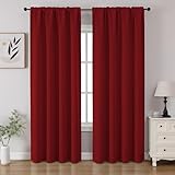 double rideaux rouge et blanc Artisanat et texture : ce rideau occultant de couleur unie dispose d'un tissu lisse avec un beau drapé moderne. Chaque rideau est également cousu à la main par des travailleurs expérimentés. Convient pour la chambre, le salon, la cuisine, le bureau, la salle de télévision, etc., qu'il s'agisse de décoration d'intérieur ou de vacances