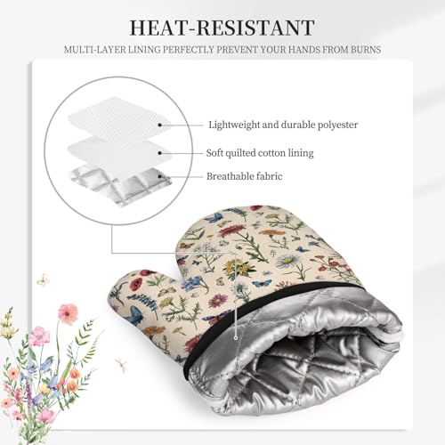 Yaedcaon YK-BAIHUAA-ST Floral Plant Oven Mitts And Pot Holders Sets thumb #2