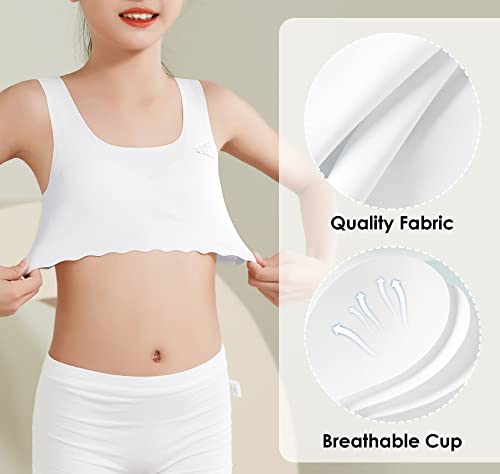 SEAUR - Girls Bras Athletic Sports Seamless Bra Kids Crop Top Wireless Bralette Stretch Underwear Vest Removable Pads3