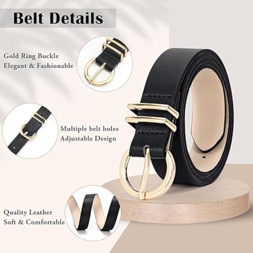 Women Leather Skinny Belt Fashion Design Gold Buckle Belt Cute Ladies Chic Belt For Jeans Pants Dresses2