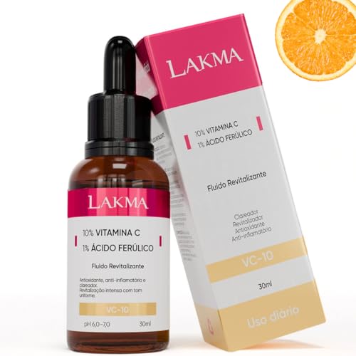 Serum Facial lakma Vitamina C 10% + Ácido Ferúlico 1% Ação antiox...