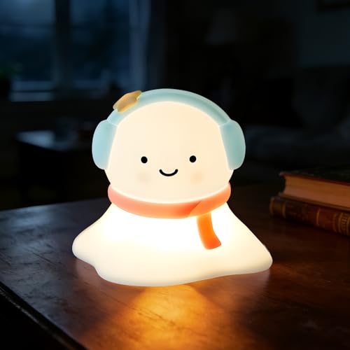 Image of Snow Baby Silicone Night Light - Rechargeable, Adjustable Brightness and Timer Function, Suitable for Children's Rooms and Bedrooms, Great Gift for Festivals