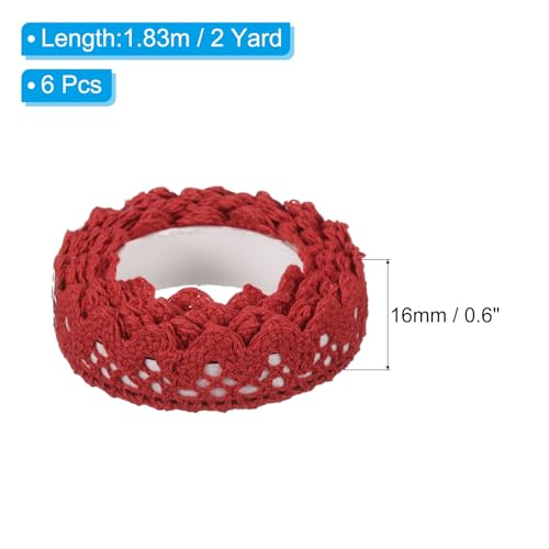 Cinta de encaje autoadhesiva para manualidades scrapbooking washi algodón rojo 6u 3