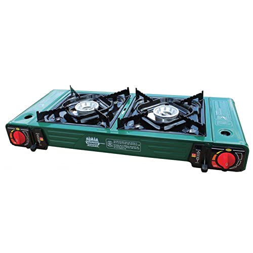 King Kooker Mr. Outdoors Cookout Model # MOC24S Double Butane Stove with Carry Bag, Green, Xlarge