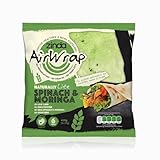 Zinda Spinach & Moringa Tortilla Natural Airwrap 6x70g Wraps, Just 7 Ingredients, No Preservatives, No Palm Oil, No Trans Fats, Low Carb, High Fibre, High Protein, Vegan, Real Spinach and Moringa.