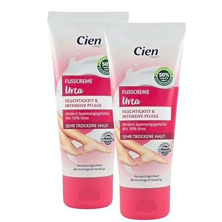 Crema para pies Cien con 10% de urea (100 ml) – Cuidado hidratante intensivo para pies muy secos, agrietados y callos | Cuida la piel áspera y las ronchas suaves | también adecuado para diabéticos (2