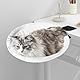homegroove Katze Schreibtisch Bett, Katze Betten für Indoor Katzen mit 360 ° Drehung & Höhenverstellbar, Haustierbett mit weichem Kissen, 40 Pfund robuster Stahlrahmen, Keine Bohreinstallation (Weiß)