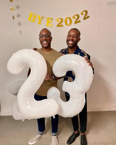 Image of White 3 Balloon, Translucent Number Balloons 40 Inch, 3rd Birthday Decorations, Men Women White Party Supplies for Party Decorations, Number 3 Balloon