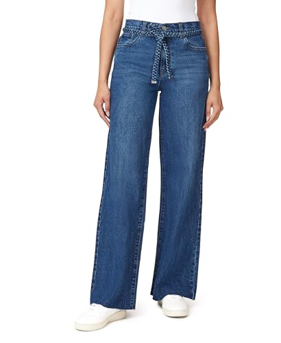 kensie Jeans for Women The Carla High-Rise Wide Leg 32-inch Inseam Denim with Removable Belt, Sizes 0-12