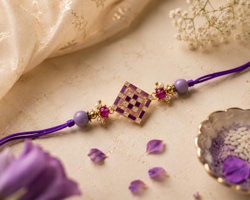 Image of JAIPUR ACE Elegant Blue inchBRO inch Designer Rakhi Gift Set with Greeting Card and Roli Chawal Pouch, Premium Brother Rakhi, Festive Raksha Bandhan Gift for Brother, Traditional (nr3)