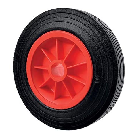 200mm light duty solid rubber wheel on a red plastic centre with a 1" bore Cover