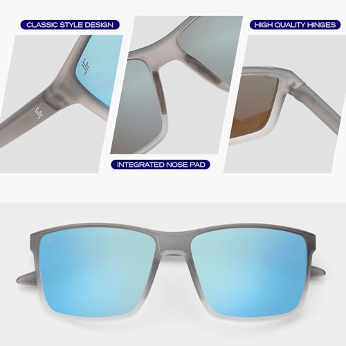 Men's Polarized Sunglasses, Square Driving Fishing Running Sun Glasses UV Glare Protection RFS82074