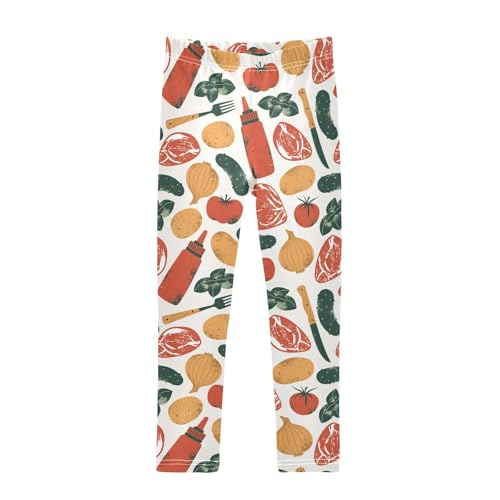 ZZKKO Girls Leggings Cucumber Onion Potato Toddler Girls Clothes Leggings for Girls Toddler Girls Leggings 3-4T