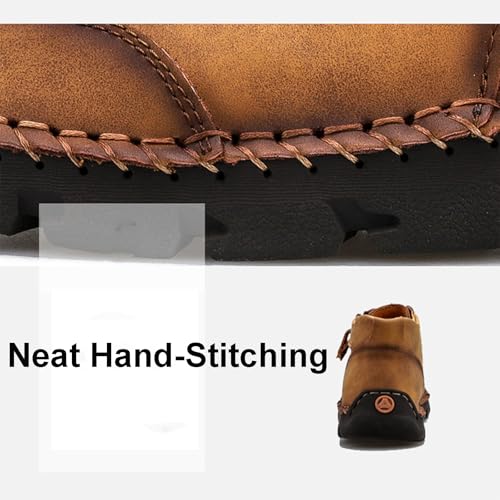 LOSD Matufit Shoes for Men, Free 1in Height Increasing Insoles, Slip-On Orthopedic Leather Hiking Shoes4