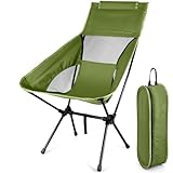 NXPZ Chaise Pliante Camping, Chaise Pliante Ultralégère et Portable, Chaises de Camping avec Sac de Transport, Capacité de Charge Maximale 150 kg, pour Barbecue, Pique Nique, Pêche (Vert Militaire)