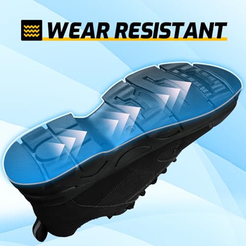 Image of Steel Toe Shoes for Men,Lightweight Non Slip Work Shoes for Men,Indestructible Steel Toe Boots,Industry Construction Safety Work Boots.
