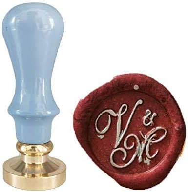 Gpeal Sello de cera personalizado de dos letras con nombres de monograma personalizados, sello de cera de boda, invitación, idea de regalo, paquete